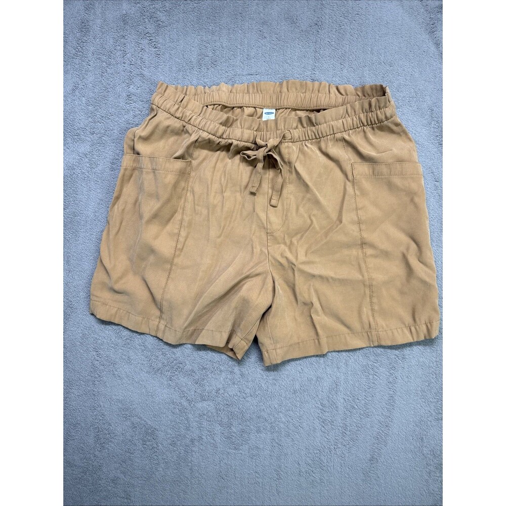 Old Navy L Brown High-Rise Paperbag Pull-On Drawstring Tie Front Shorts EUC